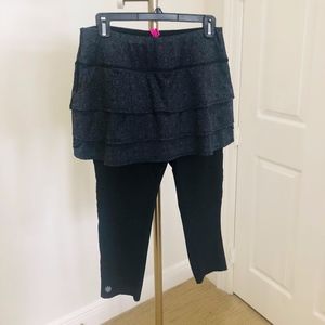 Athlete swagger 2 in 1 short skirt capri leggings